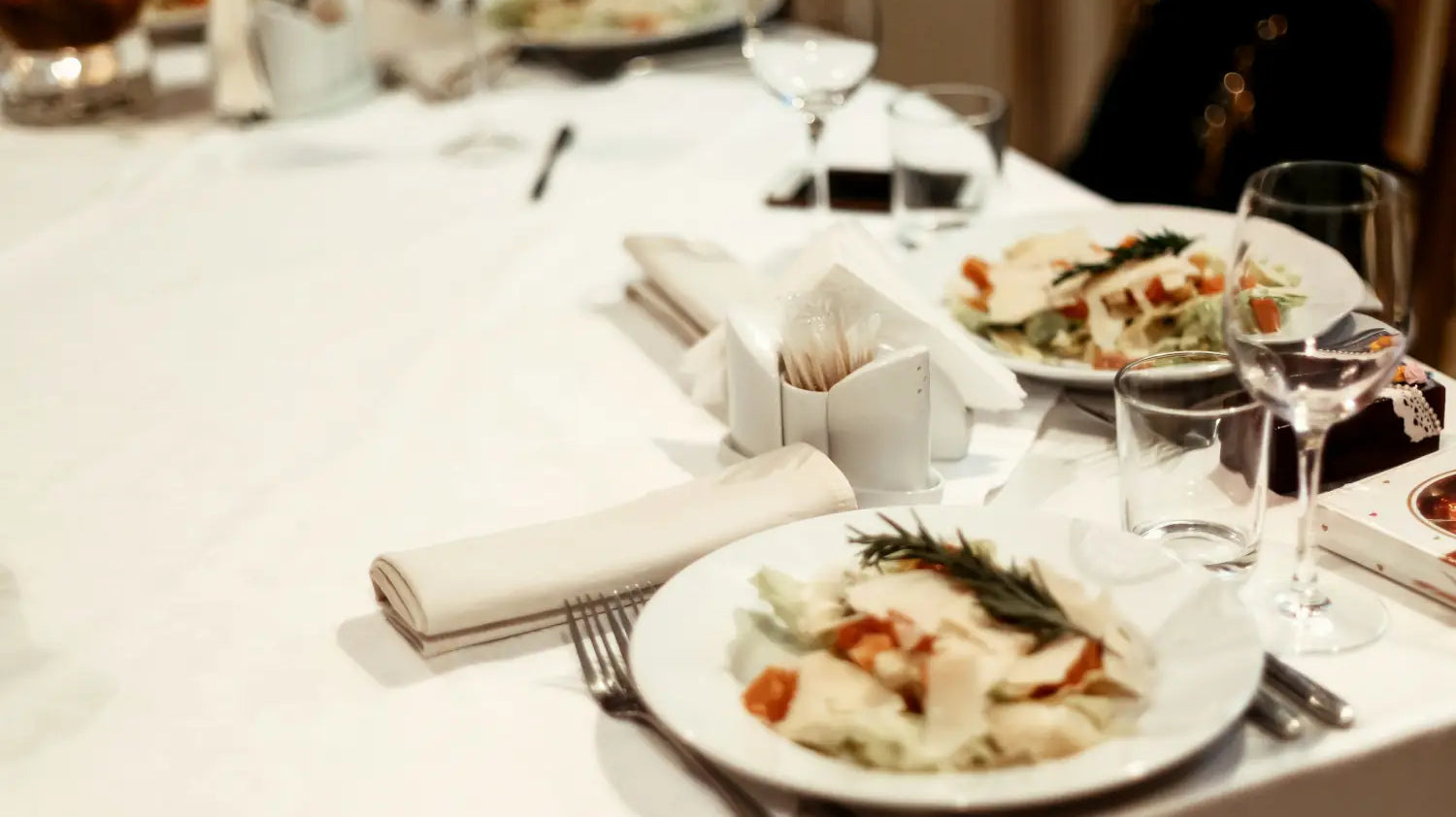 Picture of a table set for a formal dinner setting