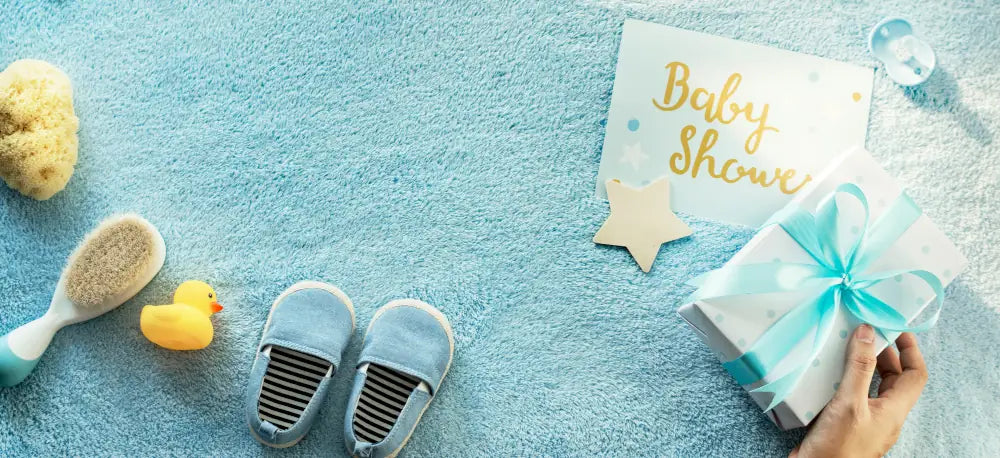 Picture of various gifts being offered to new parents