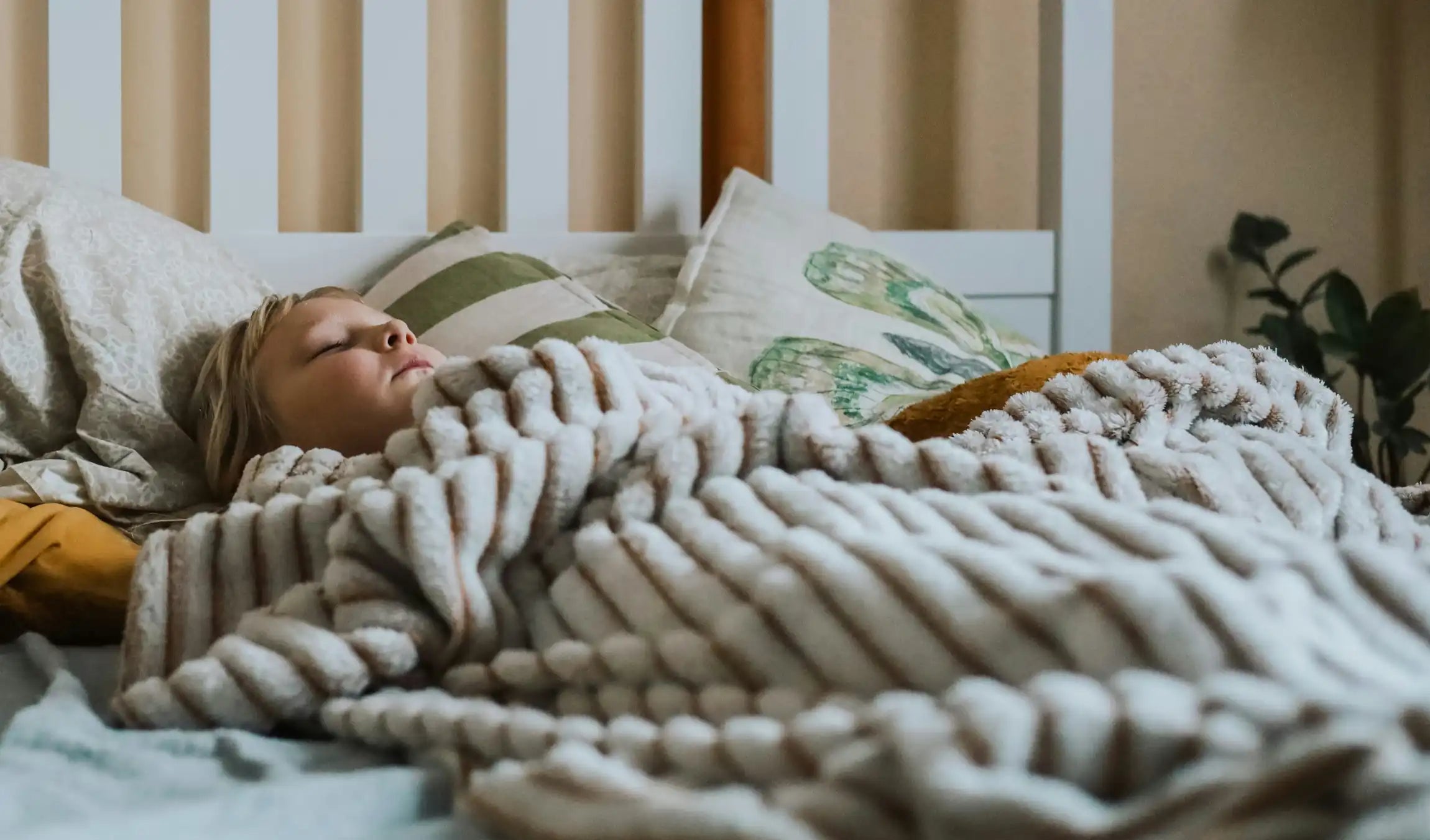 Picture of a child resting in their bed